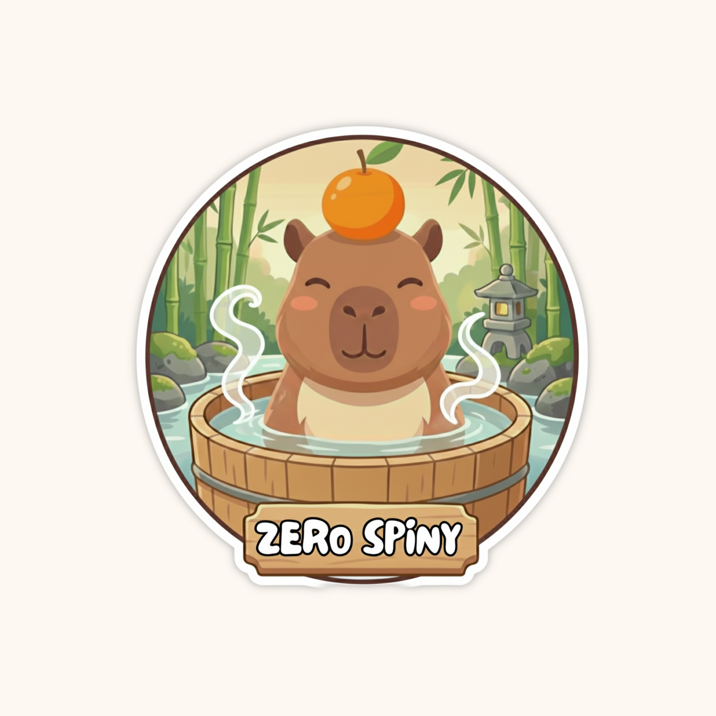 Naklejka Kapibara Koko – "Zero spiny" (9 cm, winylowa) - PrzytulBox