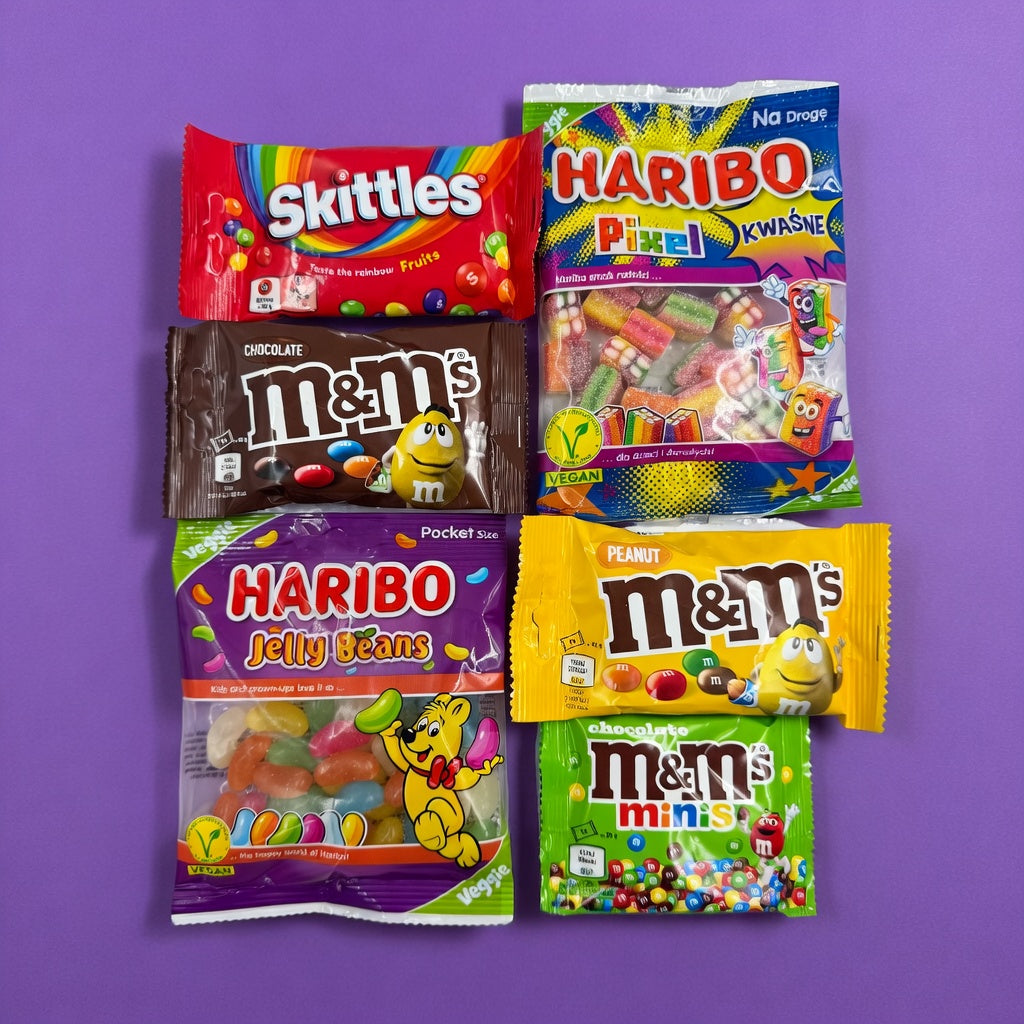 Kolorowy mix słodyczy PrzytulBox – M&M’s, Skittles i Haribo w słodkim zestawie