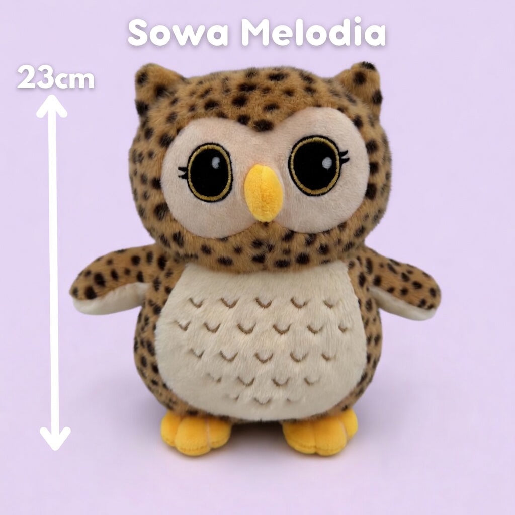 Pluszowa sowa Melodia PrzytulBox – miękka maskotka strażniczki obecności