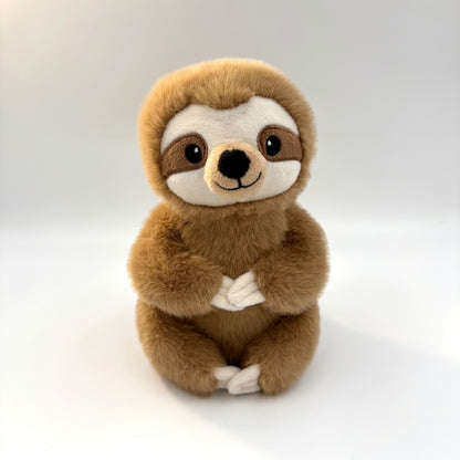 Leniwiec Zen – pluszowy Bohater na spokój i relaks. Miękki, przytulny leniwiec siedzący w pozycji lotosu z delikatnym, spokojnym uśmiechem.