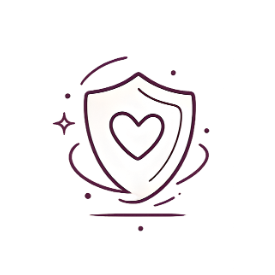 Minimalistyczna ikona tarczy z sercem symbolizująca wybór bohatera i wartość emocjonalną w Przytulbox.